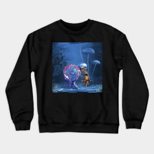 Cute fairy with fantasy fish Crewneck Sweatshirt